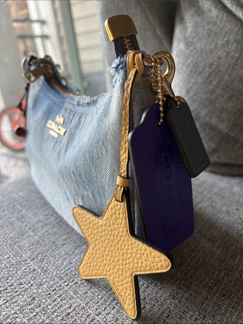 Authentic Coach Light Blue Denim Mini Hobo Bag. - Picture 4 of 7